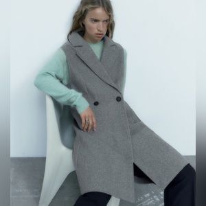 ZARA | grey button long vest